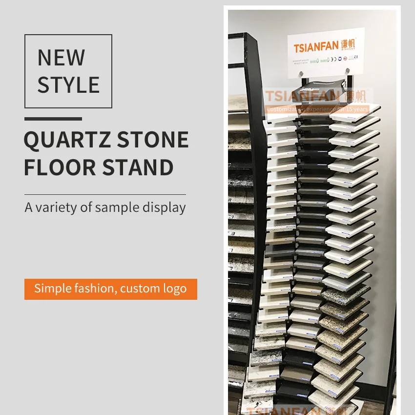 Tsianfan factory price floor standing tower ceramic granite marble quartz stone mosaic sample showroom tile display shelf