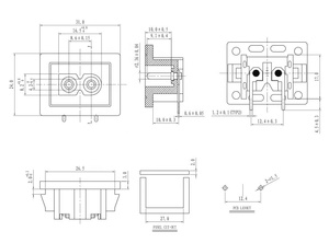 C8パネルマウントプラグアダプターAC250V5A2ピンIECインレットモジュールプラグ電源コネクタソケットストレート - Product Image 2