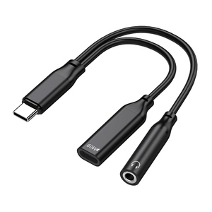 带PD 60w快速充电电缆的定制USB C型至辅助适配器 - Product Image 3