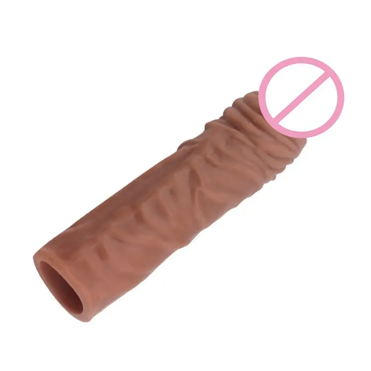 Juguete sexual de goma de silicona para hombres, ropa interior impermeable suave para agrandar el pene, funda extensora de pene