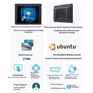 Ubuntu <strong>Embedded</strong> Industrial Tablet I7/I5 Arm Architecture All-<strong>In</strong>-One Mini PC Qt5 Programming Industrial Computer Stock