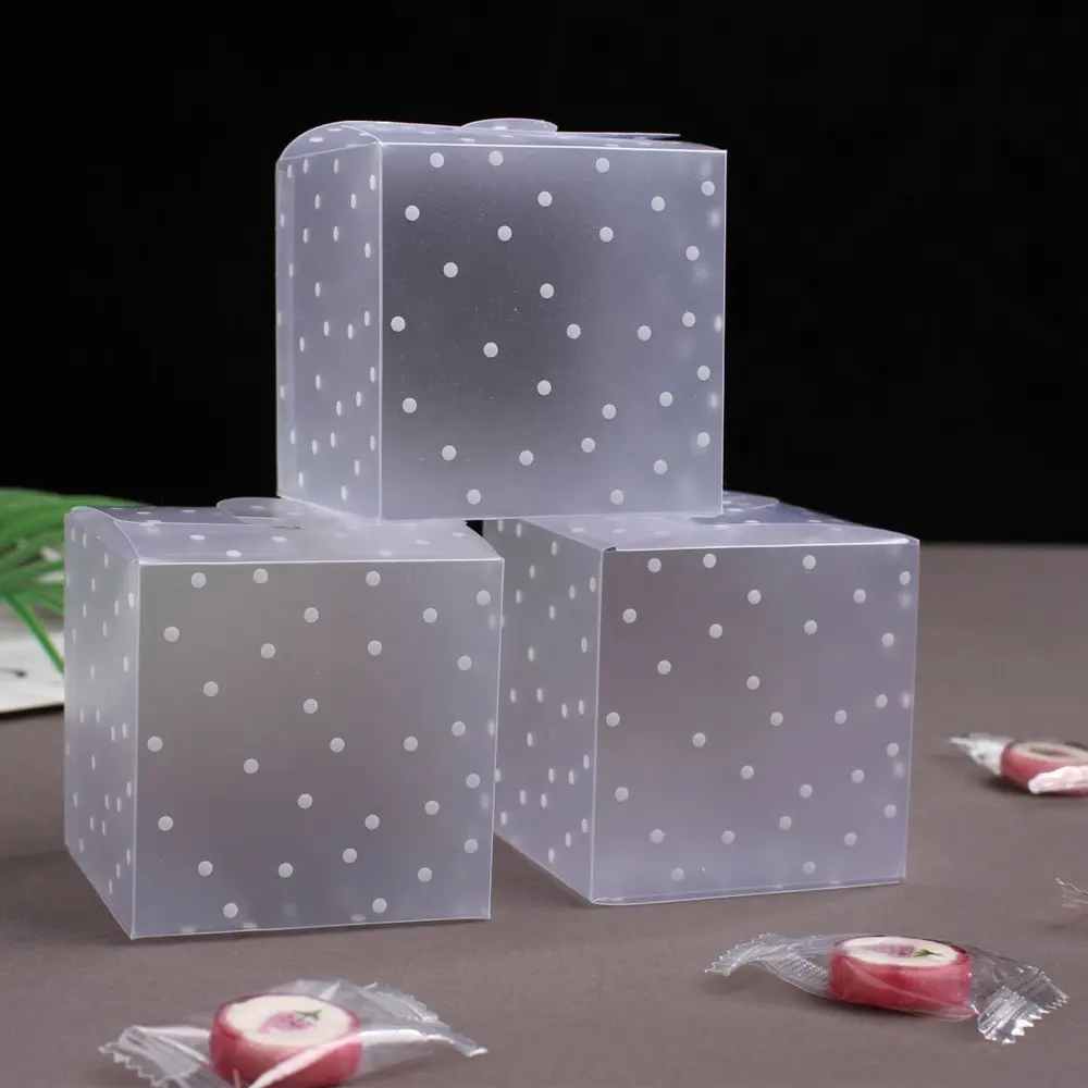 Caja cuadrada transparente de PVC para regalos, caja de embalaje de regalo para dulces, Chocolate, boda, negocios, decoración, 4, 5 y 6 CM