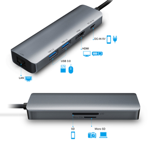 <strong>USB</strong> 3.0 <strong>to</strong> HDTV 7-in-1 with Gigabit Ethernet LAN, DC 5V Charging, 2*<strong>USB</strong> 3.0 Ports, <strong>USB</strong> <strong>to</strong> HDTV Adapter SD/TF Card Reader - Product Image 3