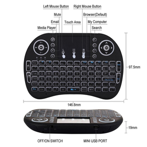 2.4GHz I8 Mini <strong>Wireless</strong> <strong>Keyboard</strong> With <strong>Touchpad</strong> and LED Backlit USB Receiver Remote G for ResTberry TV Box Android PC - Product Image 4