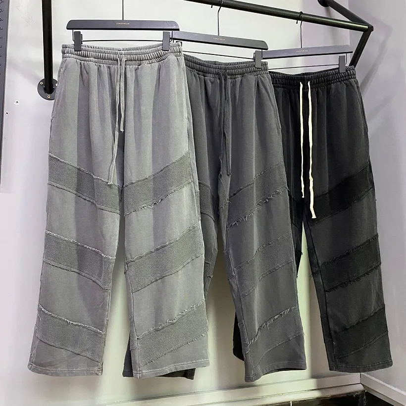 Pantalones bombachos holgados para hombre, pantalón informal estilo Cargo, 380g