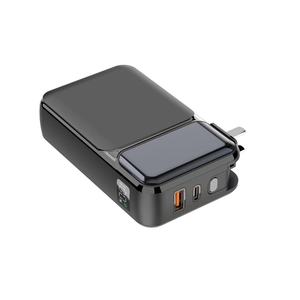 Portable 10000mAh Slim Travel Bank with <strong>High</strong>-<strong>Speed</strong> 3A AC Plug Adapter 4 <strong>Outputs</strong> 5W Built-in Charging Cables Type-C <strong>Input</strong> 20W - Product Image 5