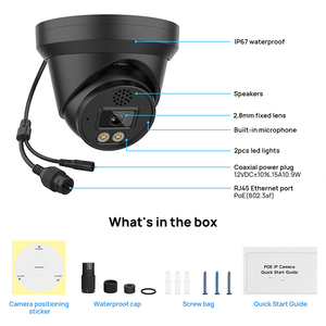 Siyah 6MP 8MP iki yönlü ses hareket algılama su geçirmez iki yönlü ses Mini kamera taret kamera <span class=keywords><strong>Ip</strong></span> kamera - Product Image 2