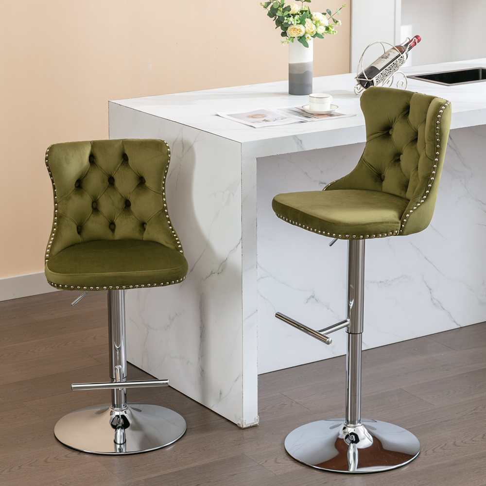 Pied vert olive-argent