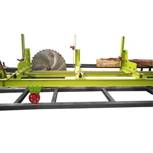 Pista ultralarga y carga y descarga neumática Maquinaria de carpintería de madera Aserradero circular con carro - Product Image 1