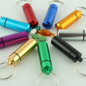 נייד גלולת בקבוק אלומיניום סגסוגת מיני לשאת Keychain אטום ועמיד למים רפואה תיבת מפתח שרשרת טבעת