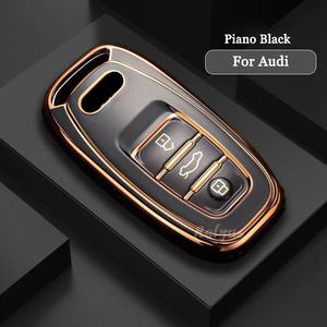 ฝาครอบเคสกุญแจรถยนต์แบบหรูหราใหม่ TPU สำหรับ A5 A4รถออดี้ A6 A7 Q5 Q7 R8 RS4 RS5กรอบป้องกันแบบไร้กุญแจพวงกุญแจปรับแต่งโลโก้ได้ - Product Image 2