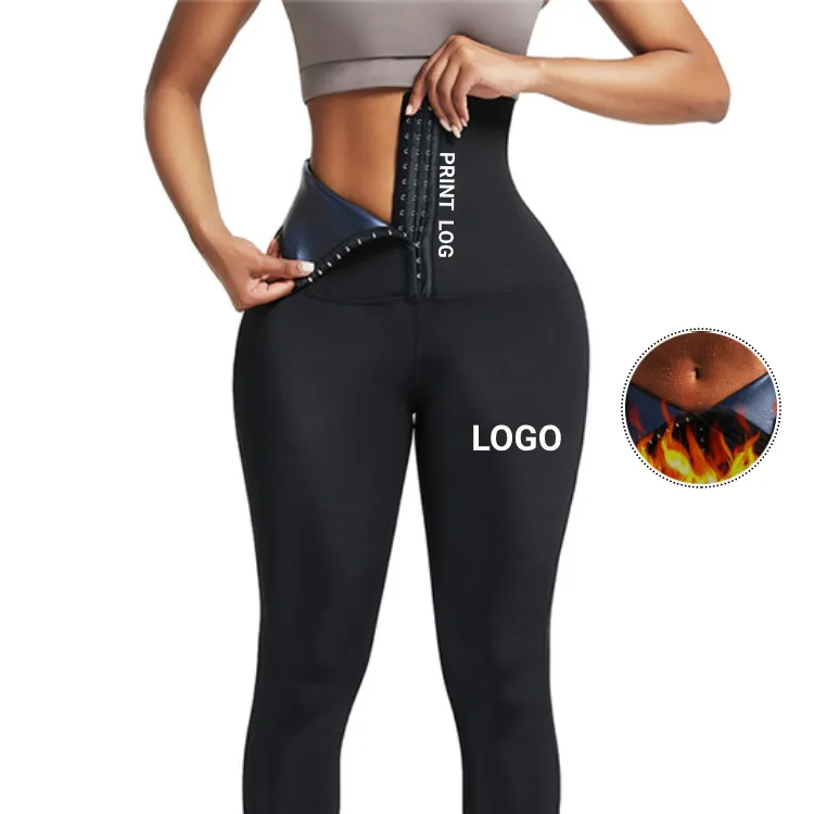 HEXIN Pantalon amincissant de sauna en néoprène respirant Corset de fitness Legging de gymnastique Pantalon de yoga taille haute pour femmes