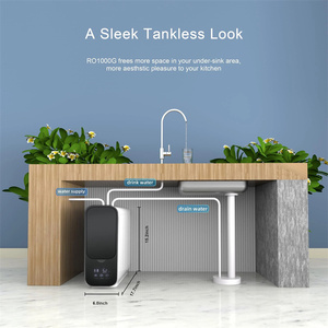 Filtro de gran flujo de agua sin tanque 800 GPD, sistema RO de ósmosis inversa de agua Mineral alcalina, purificador de agua para el hogar - Product Image 6
