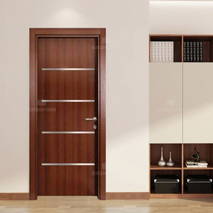 Modern Design <strong>Red</strong> Wooden Plywood Interior <strong>Door</strong> From Shanghai Factory <strong>PVC</strong> Material for Hotel Use Available in Australia - Product Image 2