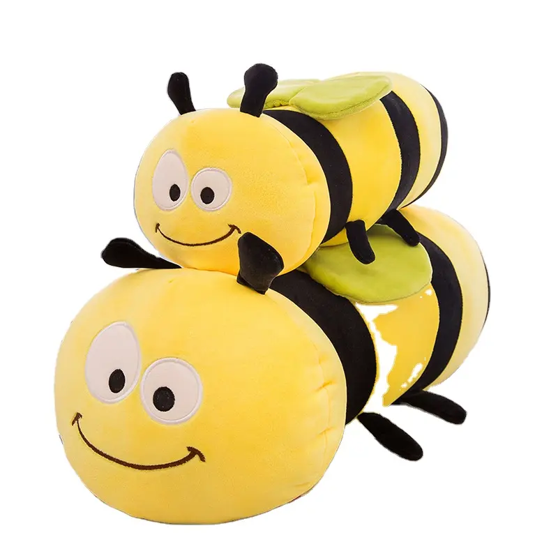 Nouveaux jouets en peluche de bricolage personnalisés oreiller d'abeille mignon peluche poupée de couchage peluches