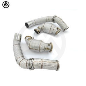 Csz ท่อไอเสียสแตนเลสแบบไม่ไหล, ท่อไอเสียแบบอิสระท่อลดการไหลของ BMW M5 F90 4.4T ส่วนหัวของท่อไอเสีย SS304ที่มีการห่อด้วยความร้อน