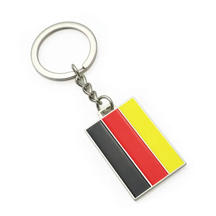 Wholesale Metal Enamel Germany Uk Finland Sweden Norway Country Flag Keychain For Souvenir