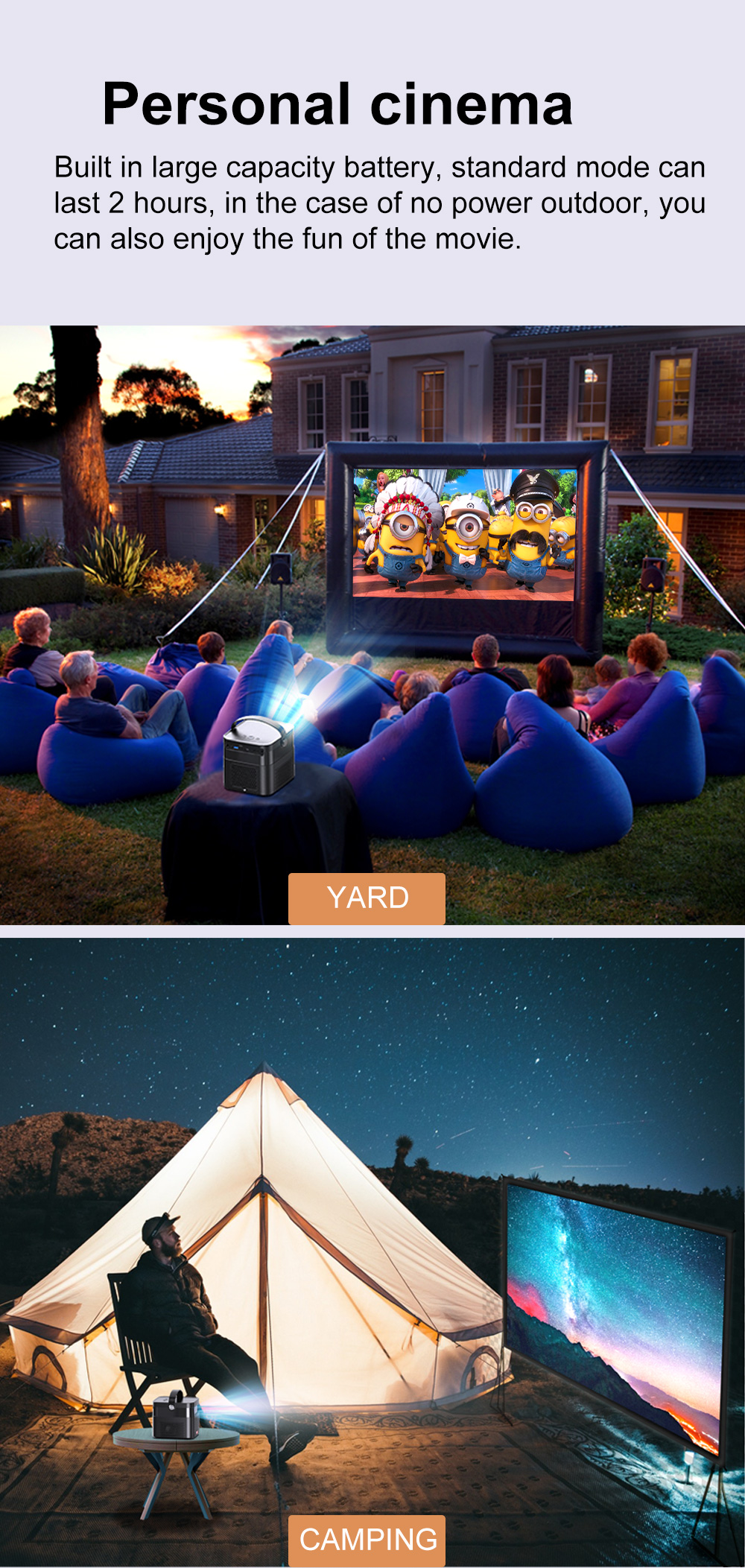 CLYTTE DLP projector K5 dual wifi Android9.0 540p 4k projector 3d projector for home theatre outdoor