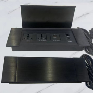 Universal Power Socket for <strong>UK</strong> US EU Aluminum Flip Power Strip with Wireless Charger IP56 Level Desk <strong>Mounted</strong> Plug for Office Use - Product Image 3