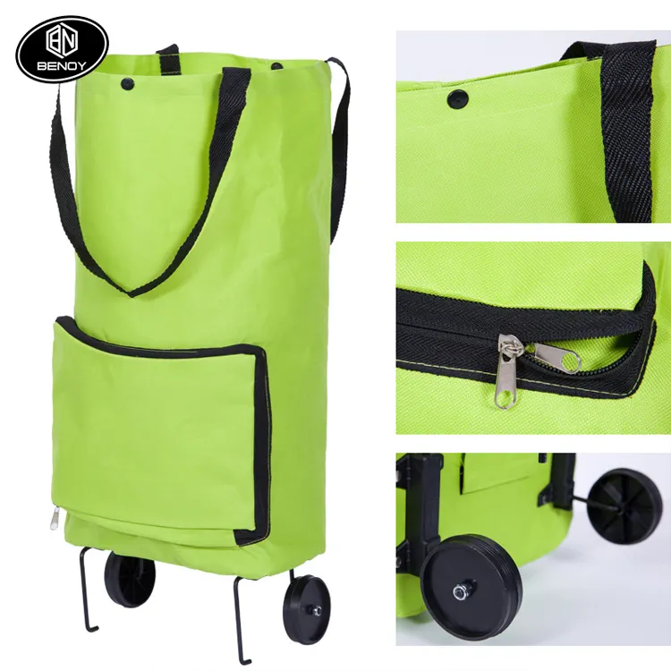 Fashion Nova Shopping Bag With Wheel Bolsas Ecologicas Waterproof Tote Bag Printing Folding Grocery Cart Portable Shopping Bags