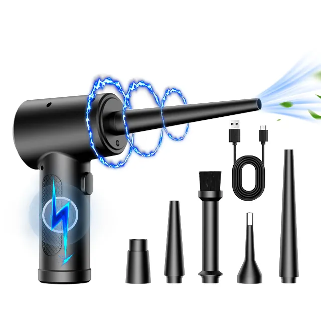 El micro soplador de chorro de 51000RPM se puede usar para limpiar el polvo en sofás y juguetes, plumero de aire eléctrico inalámbrico