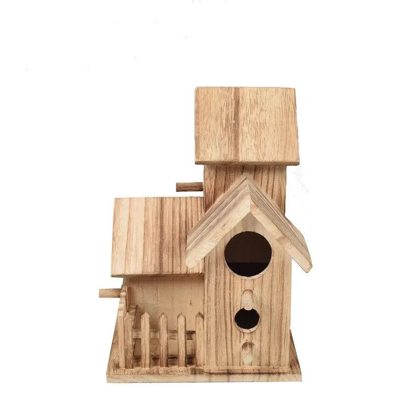 Wenbird adorável casa de madeira para pássaros, incubadora de pinho, caixa de criação para ninhos com laser, técnica DIY, presente para amantes de pássaros
