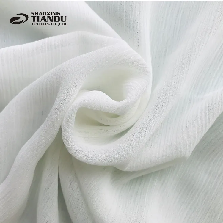 Eco friendly polyester 75D chiffon crepe sustainable 50% warp recycle fabrics