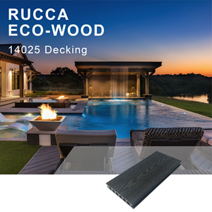 Modern Design Outdoor WPC <strong>Decking</strong> 140*25mm Deep Embossed <strong>Decking</strong> with Smooth Technics - Product Image 2