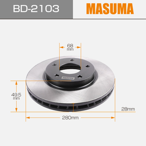 BD-2103 MASUMA2pcs Frontaカーアクセサリーブレーキディスク40206-4U107 40206-8H300 40206-WF100 40206-WF101