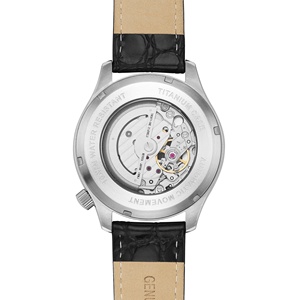 שעון יפני אוטומטי עם לוח אמייל כחול, מארז טיטניום יוקרתי, רצועת עור אמיתי, שעון עסקי לגברים - Product Image 3