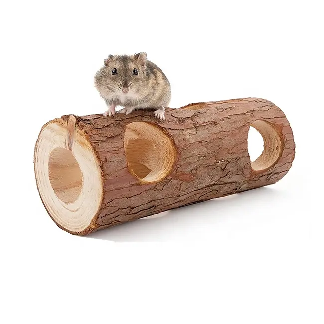 トンネルチューブおもちゃとはしごおもちゃ森中空木トランク天然木製ハムスターマウスハムスターラットケージ