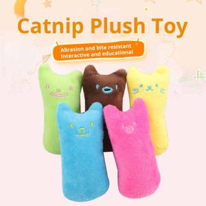 Pet Eco-friendly Fabric <strong>Catnip</strong> Toy With Face Expression Cute Finger Shaped Interactive <strong>Cat</strong> <strong>Catnip</strong> Plush Toy