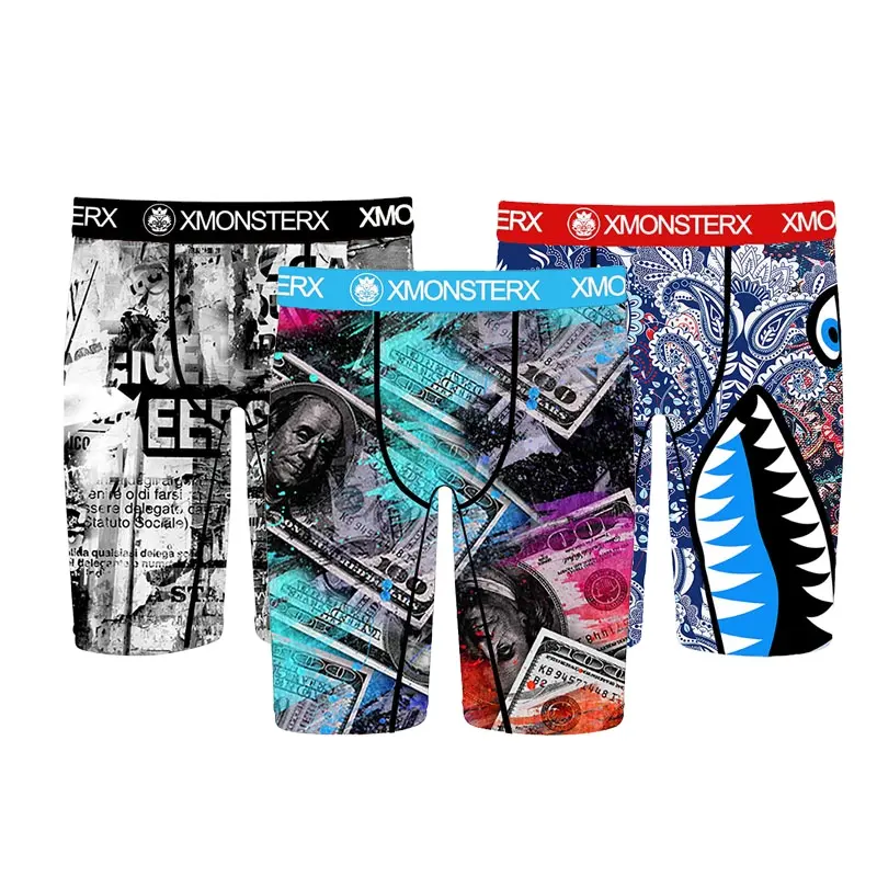 Herstellung Custom Print Männlicher Boxer Short Fashion Style Bequeme Plus Size Briefs Herren Print Unterwäsche