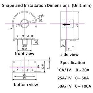 Hall Effect Current <strong>Sensor</strong> 0-100A Output 1V AC Current Converter for AC <strong>Variable</strong> Frequency Speed <strong>Control</strong>