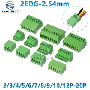 1 par 15EDG 2,54mm KF2EDG PCB conector de bloque de terminales de tornillo ángulo recto/enchufe de aguja recta enchufe de 2-12 pines - Product Image 2