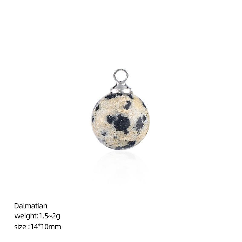Pendentif rond 10mm en pierre tachetée