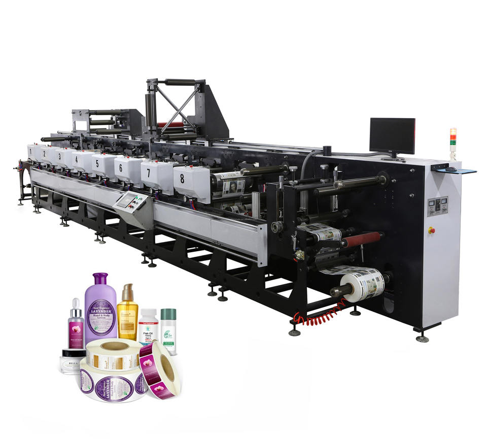 High Speed Narrow Web Roll to Roll Servo Motor Petal Type 7 8 Colors Label Flexo Printing Machine