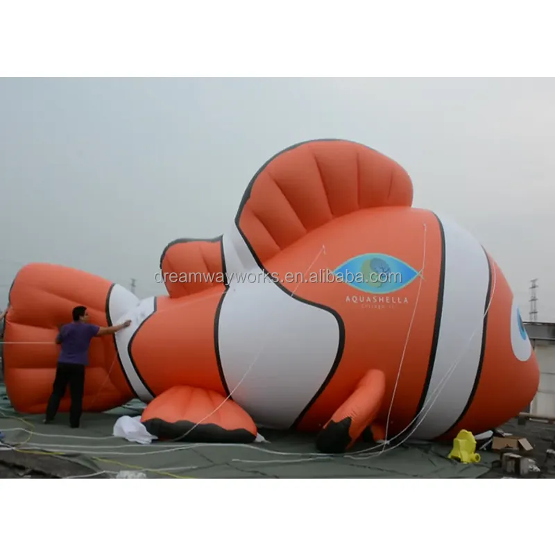 2021年の巨大なインフレータブル魚、イベント装飾用のインフレータブル魚のおもちゃ