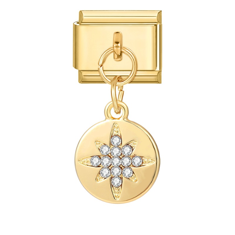 YWXH-85-Gold bottom pendant-round