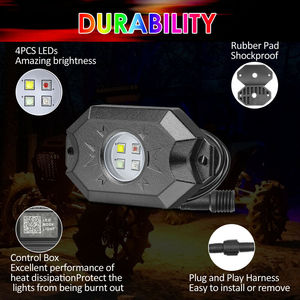4แพ็คเป็นเซ็ตหลายสีพร้อมแอปโทรศัพท์ควบคุม12V ไฟฉุกเฉินไฟติดรถยนต์ - Product Image 3