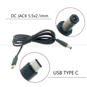 9V 12V 15V 20V 3A PD Gatilho USB Tipo C para DC 5.5x2.1mm Jack Adaptador Conversor Cabo para <span class=keywords><strong>Wifi</strong></span> Router Modem Projetor Câmera