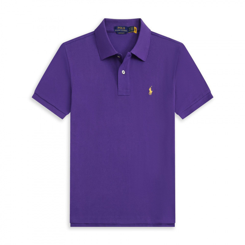 Polo violet étiquette jaune