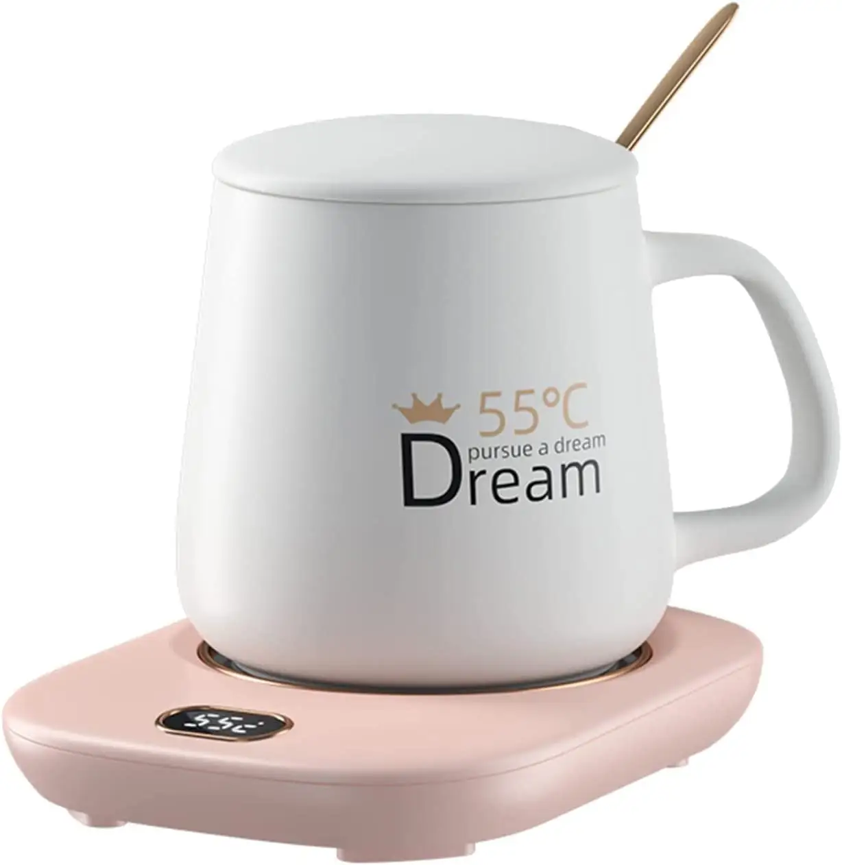 55 độ thông minh cảm biến trọng lực chuyển đổi gốm Mug điện hiển thị nhiệt độ trà cà phê sữa cup nóng