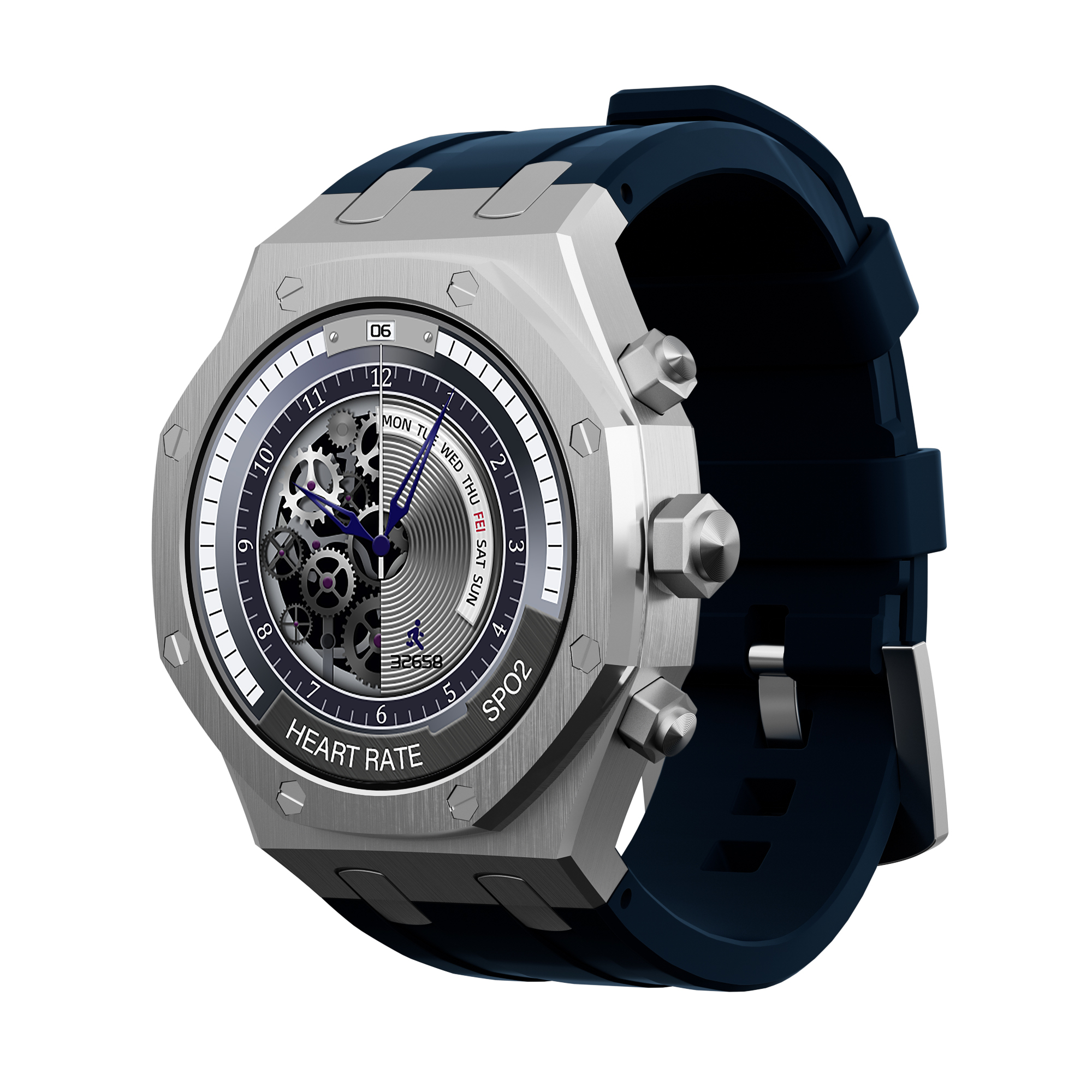 argent + bleu