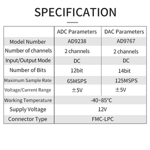 PZ-FL3867 Puzhi Dual-channel ADC (65Msps) Dual-channel DAC (125Msps) <strong>fpga</strong> module FMC LPC FMC Daughter Board - Product Image 4