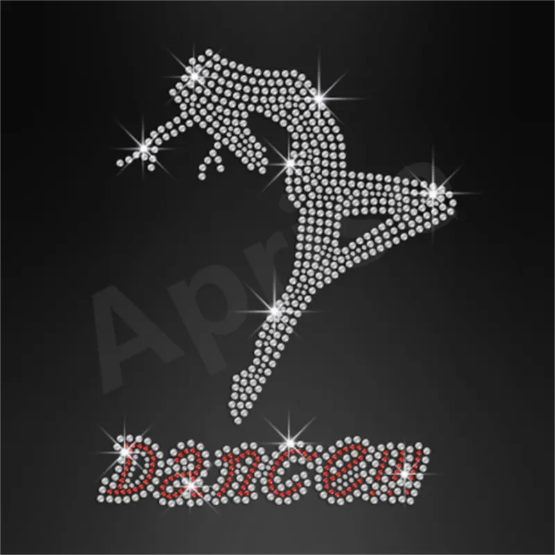 Design a trasferimento di calore con strass per danza aprite per t-shirt