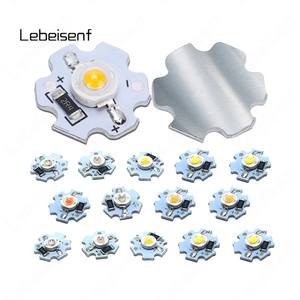 หลอดไฟ LED พลังงานสูง USB DC 5V - ตัวเลือก 0.5W / 1W / 3W, เดี่ยว / หลายสี, พร้อมตัวต้านทานและพื้นผิว PCB อลูมิเนียม 20 มม. - Product Image 1
