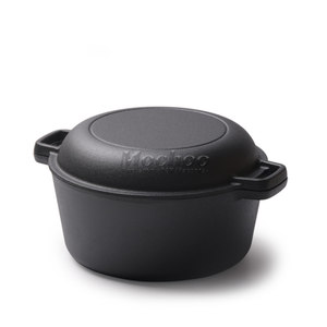 หม้อเหล็กหล่อพร้อมฝาปิด2-in-1 5QT เหล็กหล่อสำหรับทอดอาหารและอบ - Product Image 4