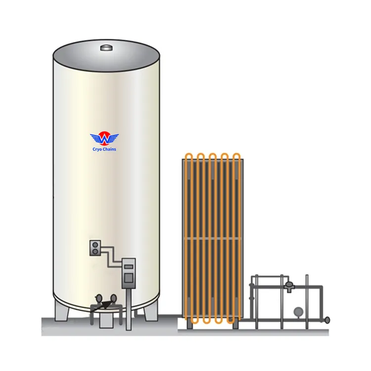 3000 लीटर खड़ी नाइट्रोजन टैंक चिकित्सा अस्पताल के लिए क्रायोजेनिक तरल ऑक्सीजन थोक टैंक