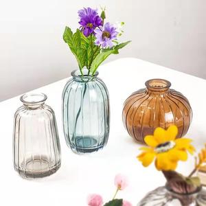 Discount Glass <strong>Vases</strong> Colorful Small Mouth Single Decorative Glass <strong>Vases</strong> for Dining Tables and Study Rooms - Product Image 2
